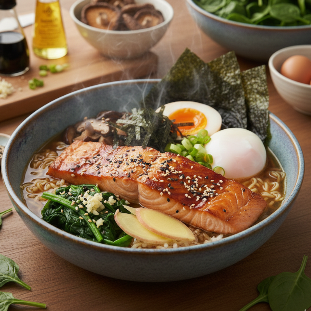 Salmon Ramen – Frischer Lachs trifft aromatische Brühe