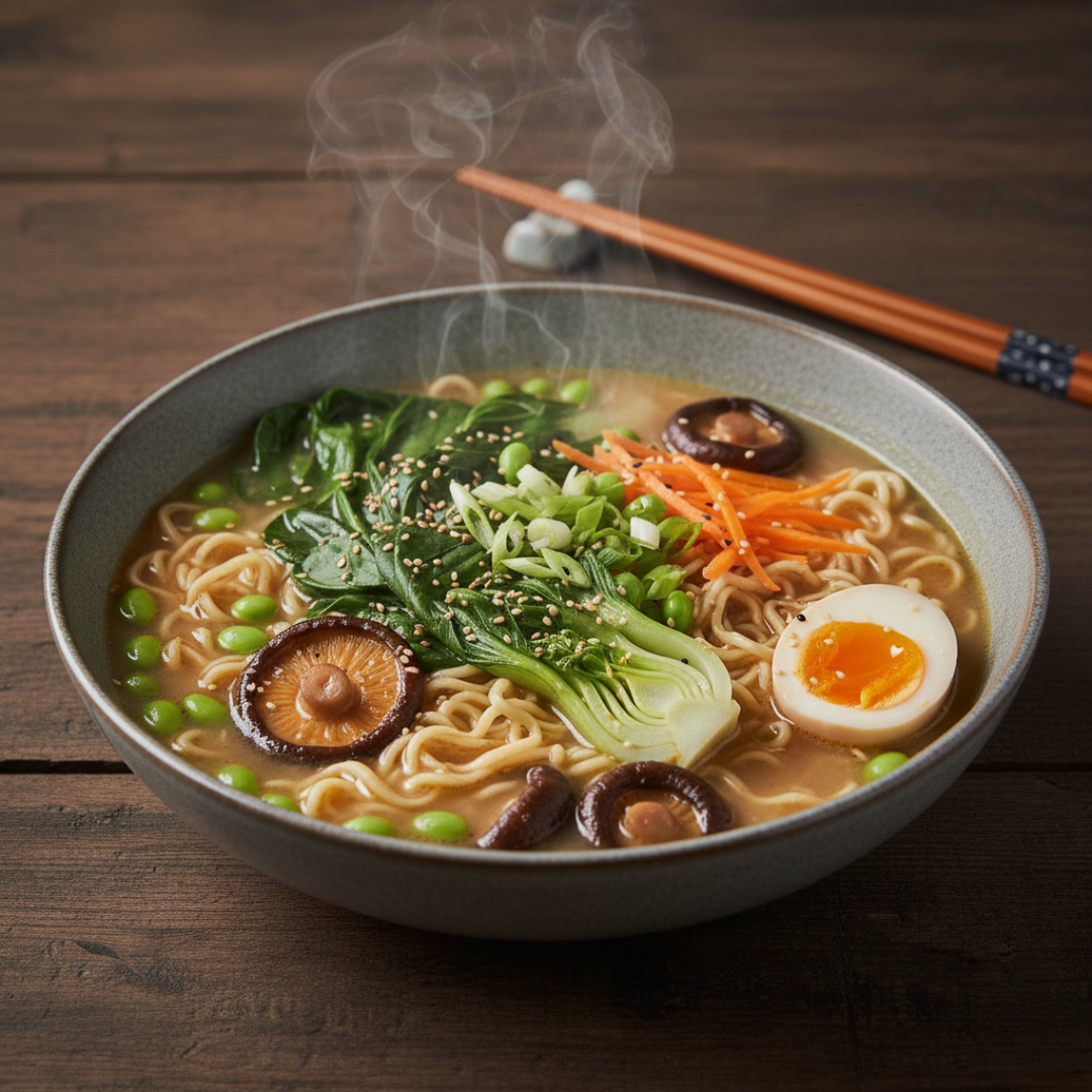 Veggie Miso Ramen – Buntes Gemüse-Feuerwerk
