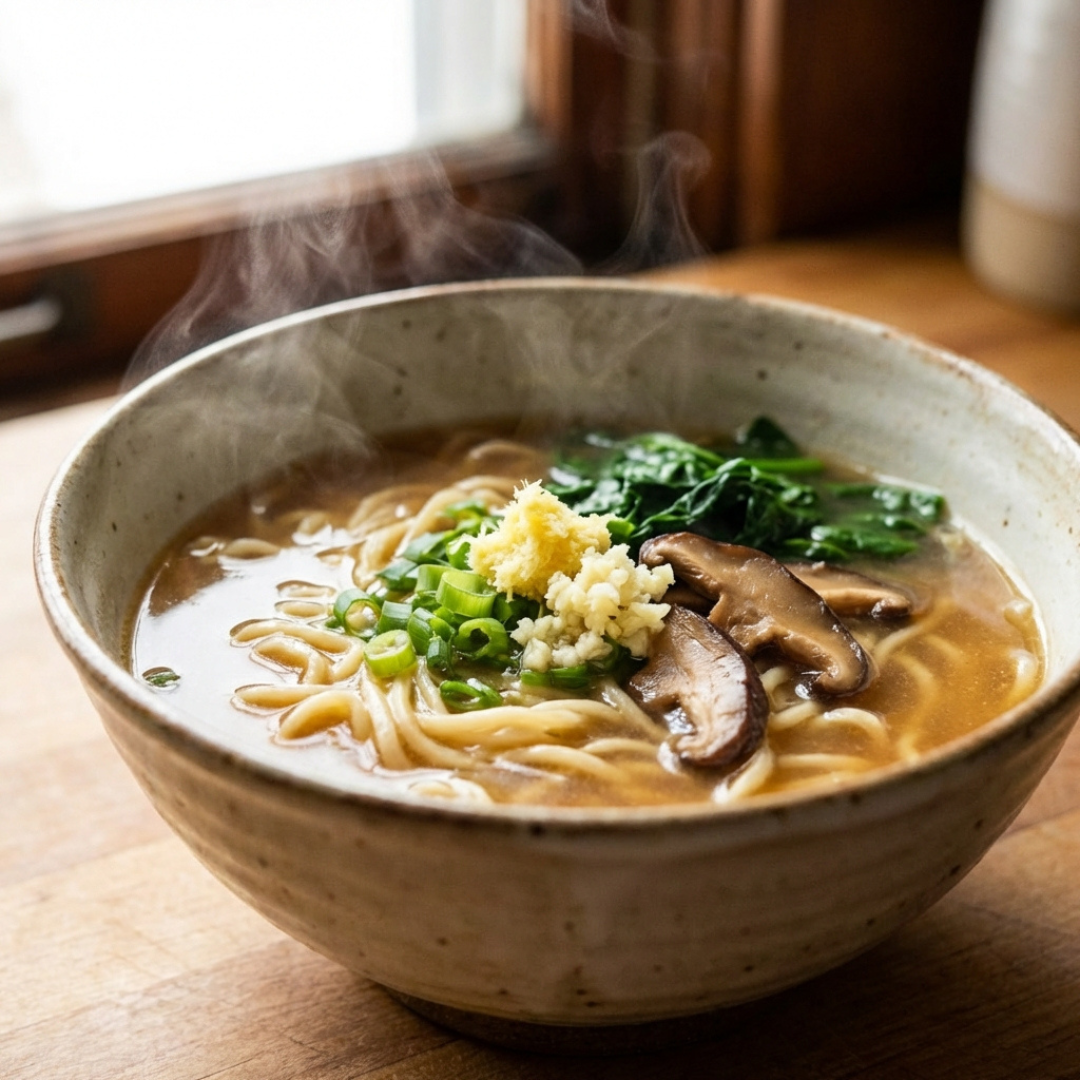 Kräftigende Winter-Ramen mit Ingwer & Knoblauch