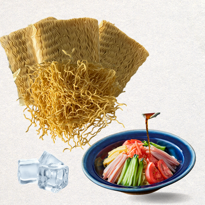Nur Ramen Nudeln geeignet für kühle Sommer Ramen namens Hiyashi Chuka Ramen