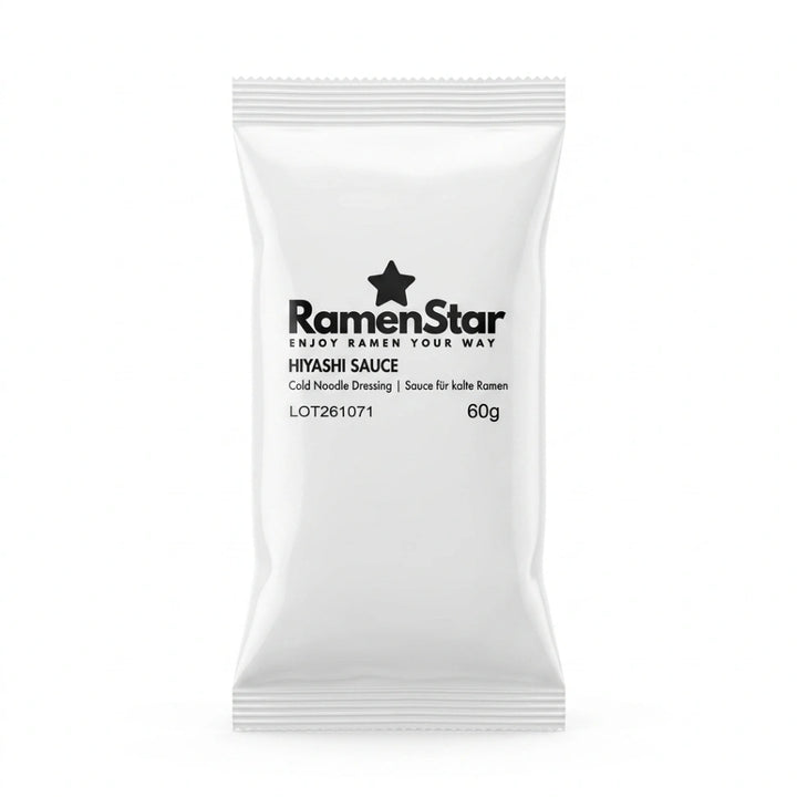 RamenStar Hiyashi Sauce im 60-g-Beutel: säuerlich-würziges Dressing für kalte Ramen und Nudelsalat.