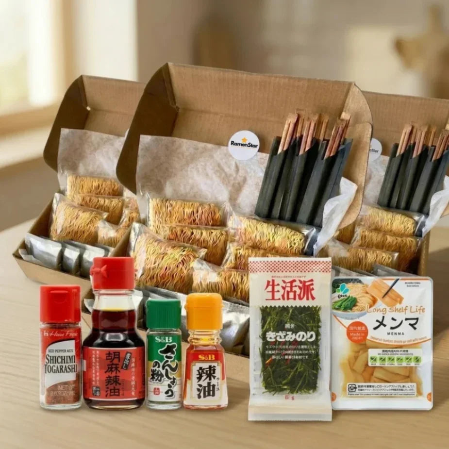 3 x 6er Ramen Kit nach Wahl, 2 Toppins und 4 Gewürze